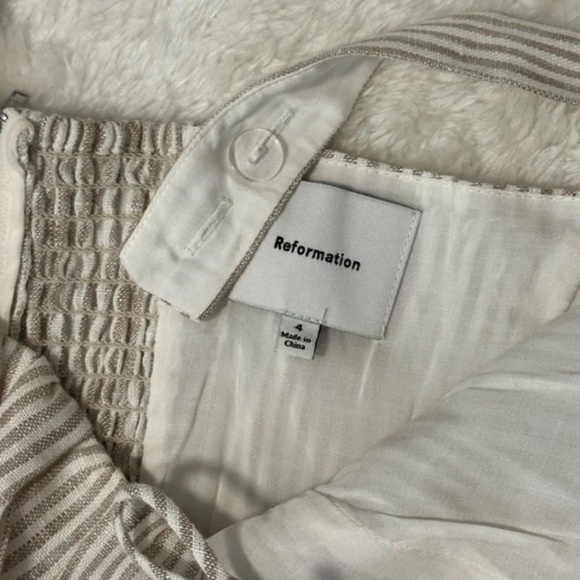 Reformation Size 4 Balia Midi Dress Sandy Stripes - Picture 5 of 11